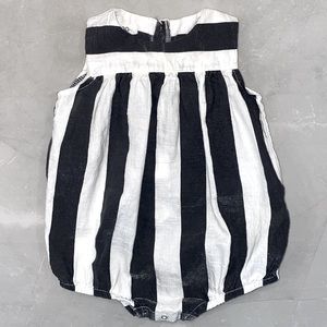 Ninaluna Black White Stripe Bubble Romper 9m